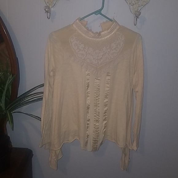 FREE PEOPLE Bohemian Victorian Drape Top Small - Picture 2 of 8